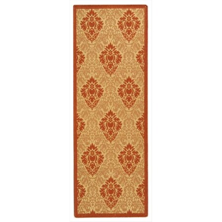 Safavieh 2 Ft. - 4 In. X 6 Ft. - 7 In. Runner- Indoor - Outdoor Courtyard Natural Terra Machine Made Rug CY2714-3201-27